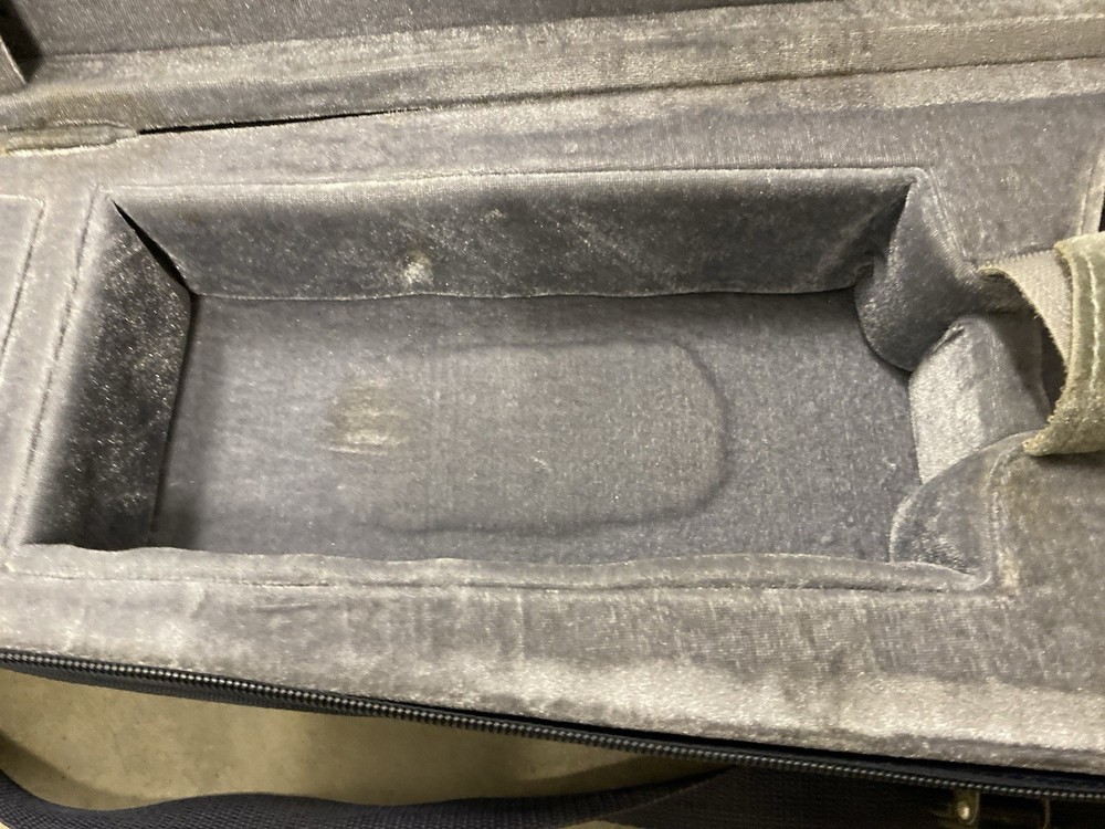 Durable Cloth Fluff Triangle Shape Case Gray/Beige Lining for Violin Blue