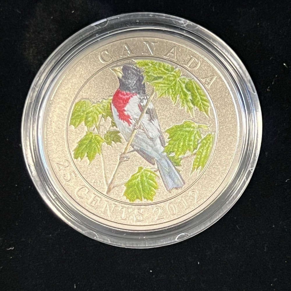 2012 Canada 25-Cent Colored Coin - Rose Breasted Grosbeak