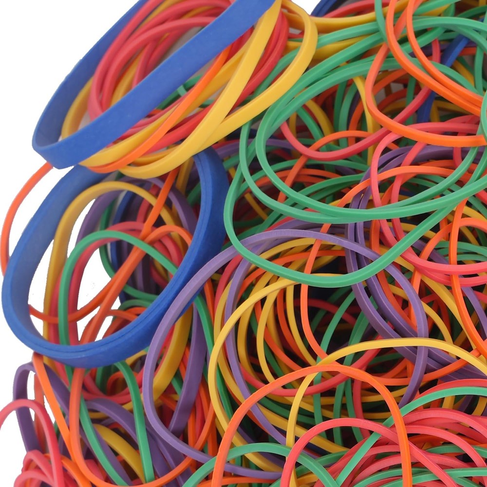 Assorted Rubber Bands Bulk 0.5 lb Multicolor Elastic Stretchable set