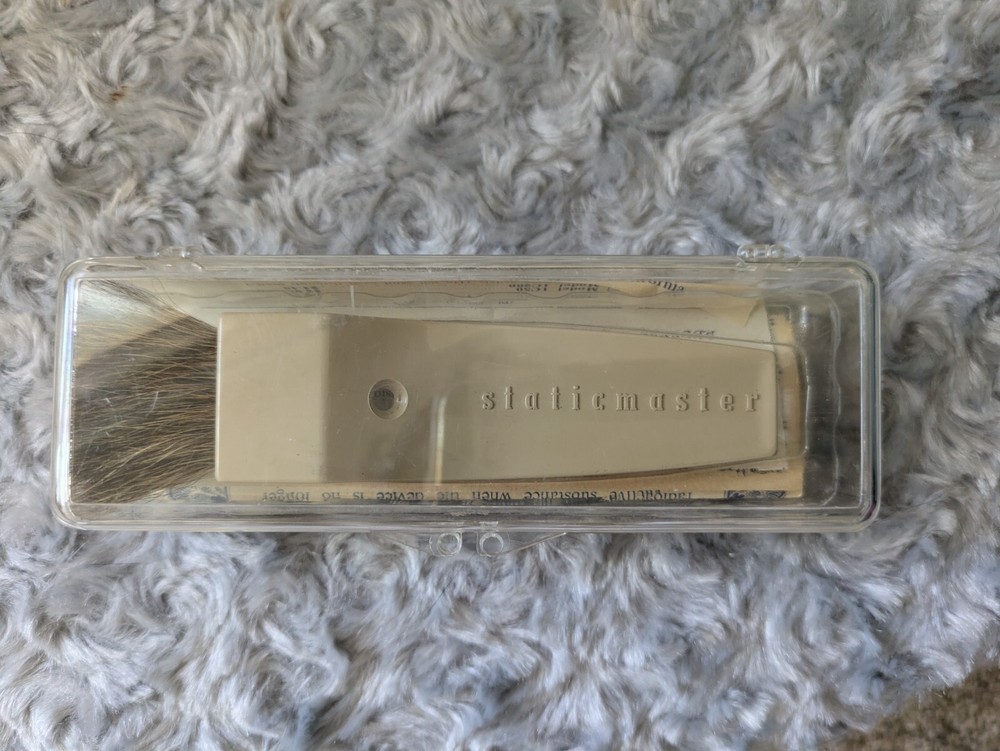 Vintage StaticMaster Brush With Instructions Certificate Plastic Case