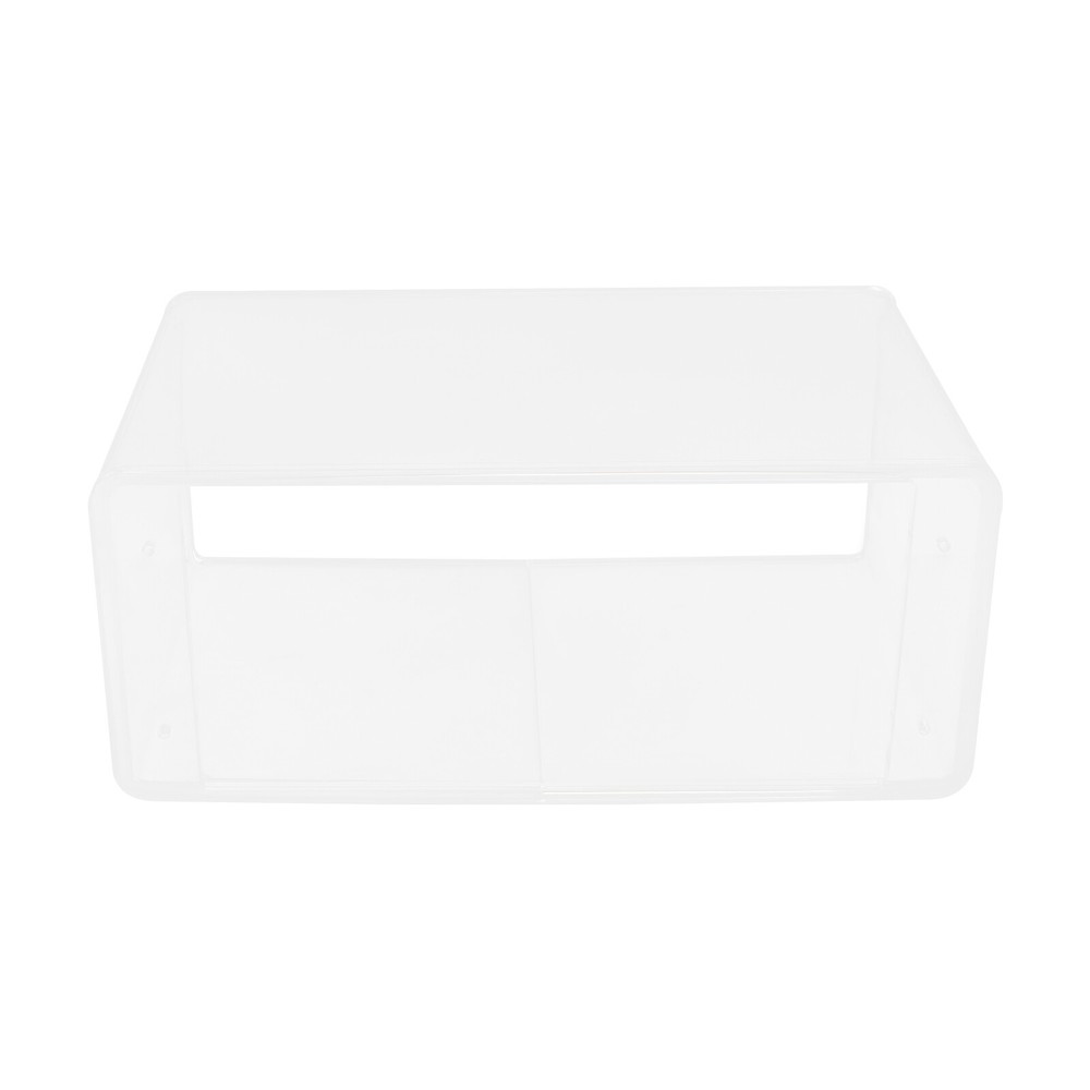 2Tiers Clear Acrylic Wall-Mounted Bedside Table Rectangular Floating Nightstand