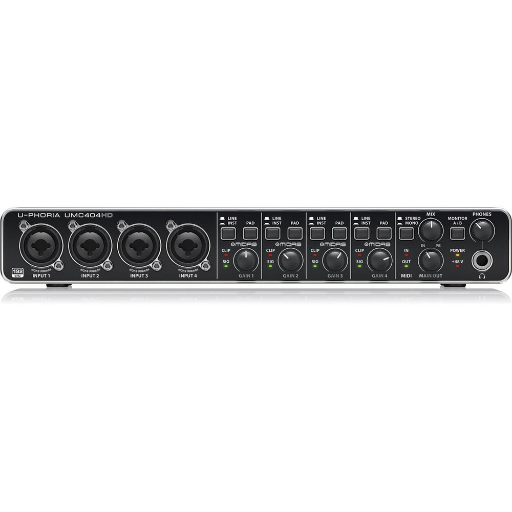 Behringer U-PHORIA UMC404HD USB 2.0 Audio/MIDI Interface with Cable Pack