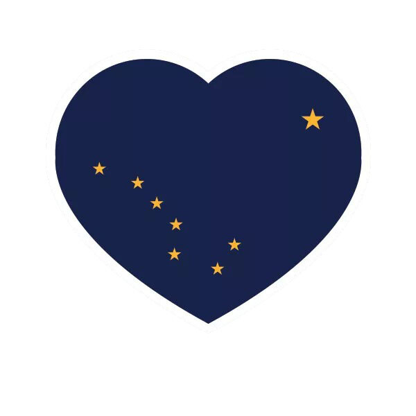 Alaska Heart Sticker Decal