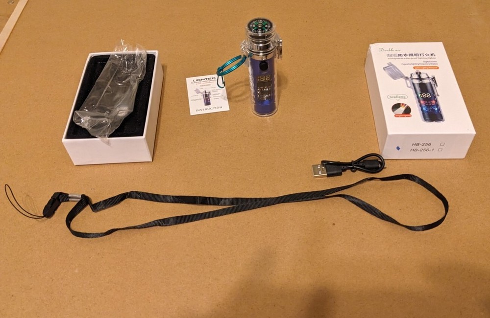 Compass Flashlight Tesla Lighter Multitool 3in1 BLUE