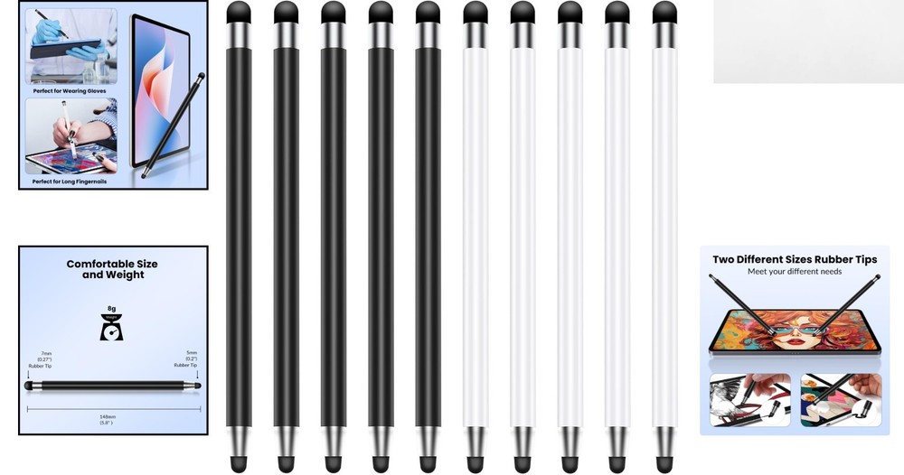 High Sensitivity Touchscreen Stylus 10-Pack - Scratch Protection & Comfort