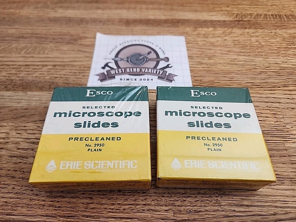 NOS Plain Microscope Slides, Esco, Fisher, Silver Label, Protecta, Precleaned