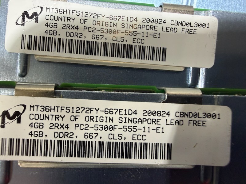 Micron 32GB (8X4GB) 2Rx4 PC2-5300F-555-11 ECC Server Memory - Tested