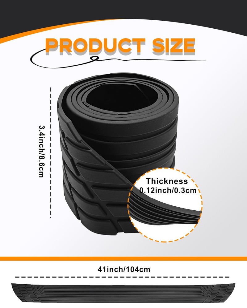 Universal 41 Car Rear Bumper Protector - Rubber Anti-Scratch Accessory