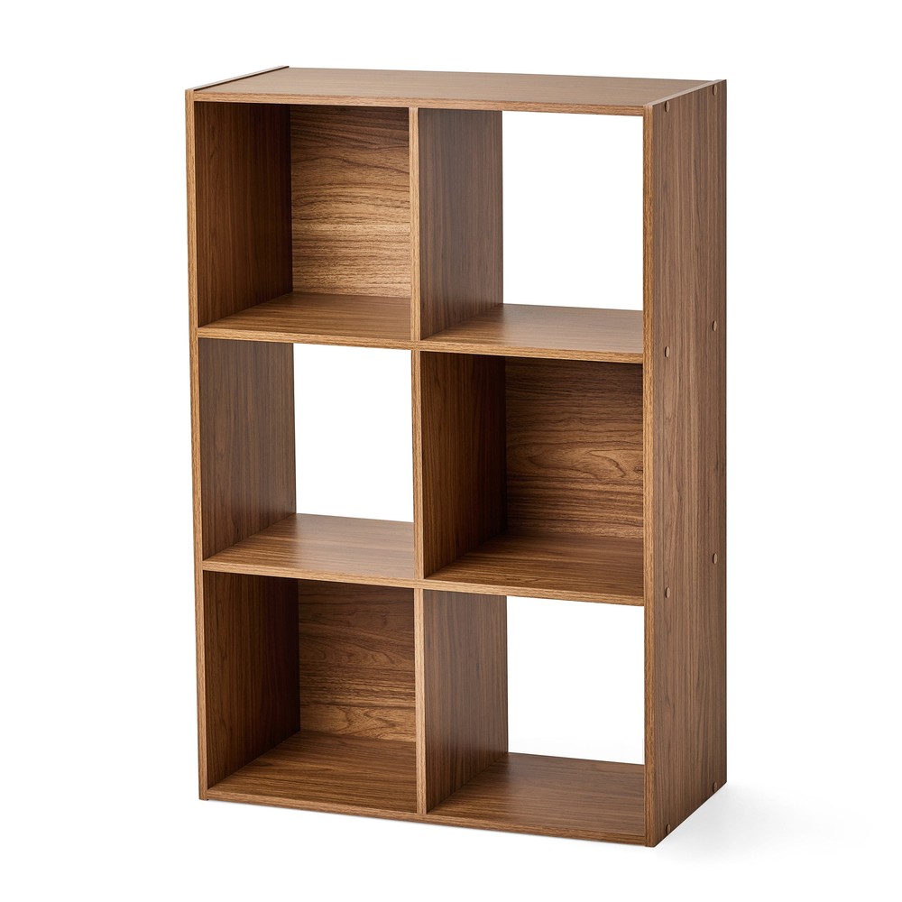 11" 6-Cube Storage Organizer, Warm Walnut
