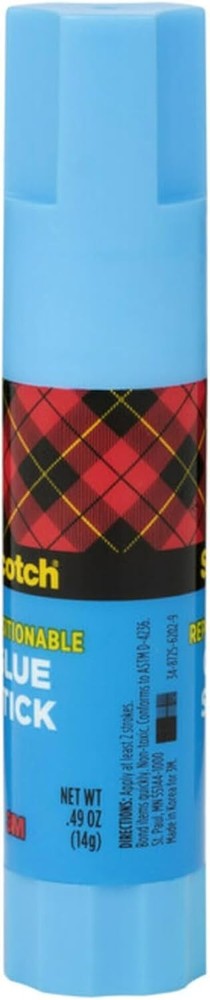 Removable Restickable Glue Stick.49oz, Repositionable Stick (5-Pack) 5-PACK