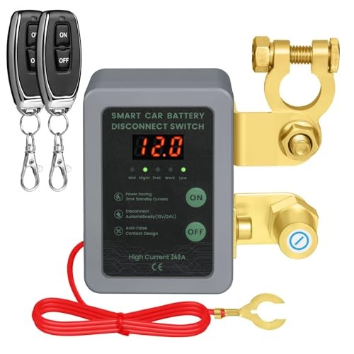 Kill Switch for Car - 12V Remote Battery Disconnect Switch Smart with LED