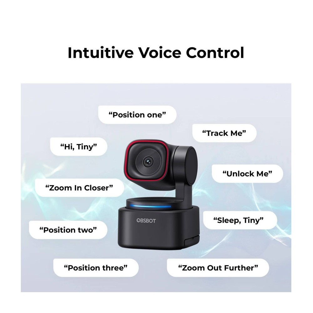 OBSBOT Tiny 3 Lite AI-Powered Spatial Audio 4K PTZ Lite Webcam