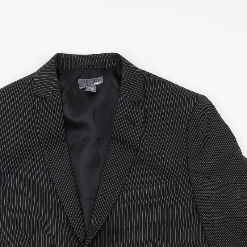 H&M Mens Silver Polyester Blend Blazer Size 38