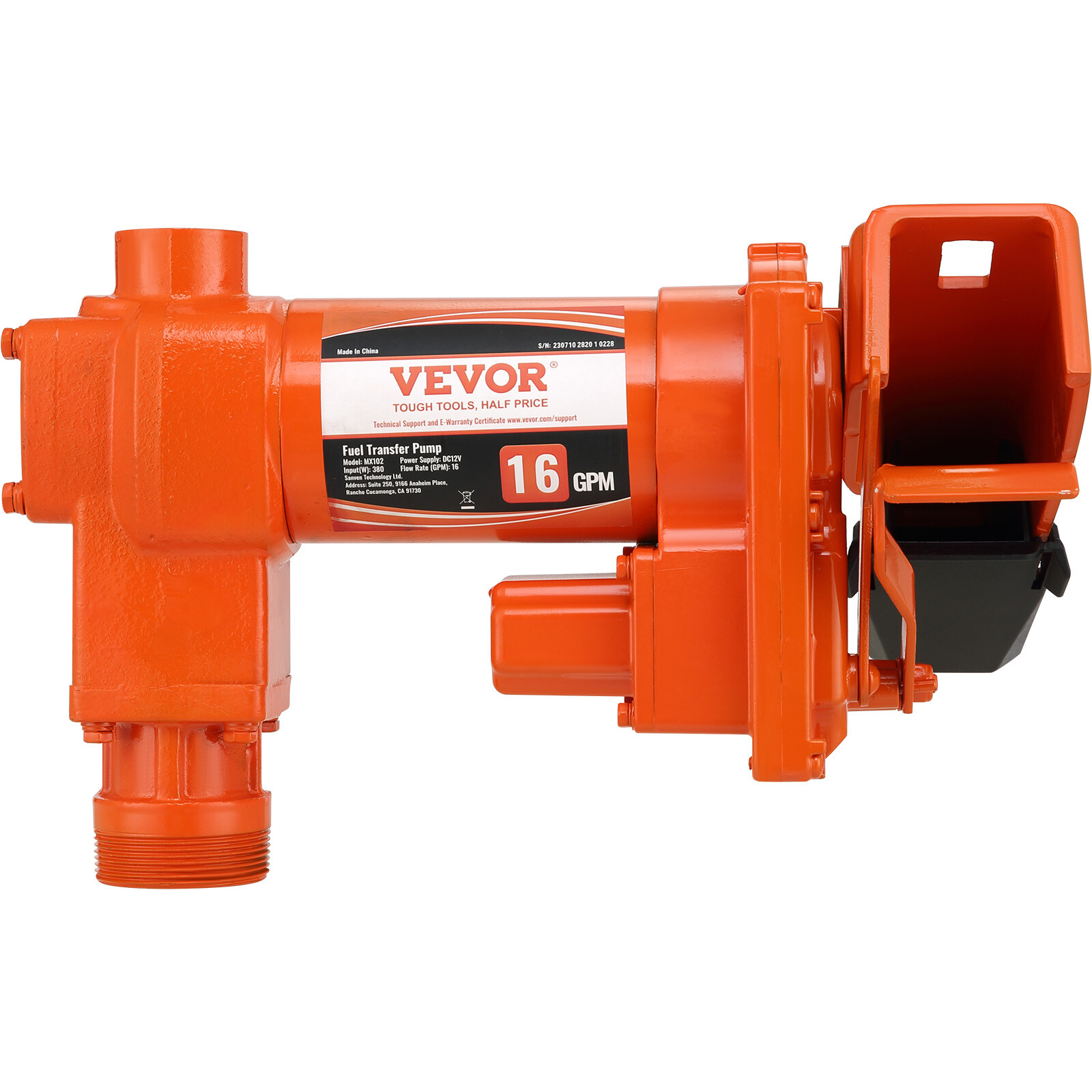 VEVOR Fuel Transfer Pump Gasoline Pump 16GPM 12V with Hose & Nozzle for Diesel