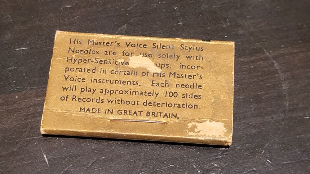 Gramophone phonograph needle Packet Hmv Silent Stylus Empty