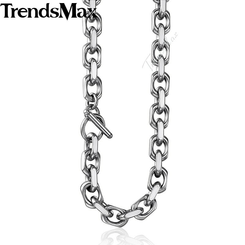 9mm Mens Boys Chain CABLE Rolo Link 316L Stainless Steel Necklace Toggle Clasp