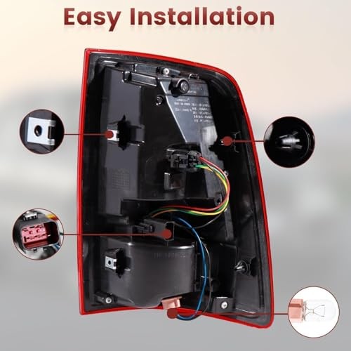 LED Tail Lights Assembly Compatible with 2013-2018 2013-2018 LED Black Border