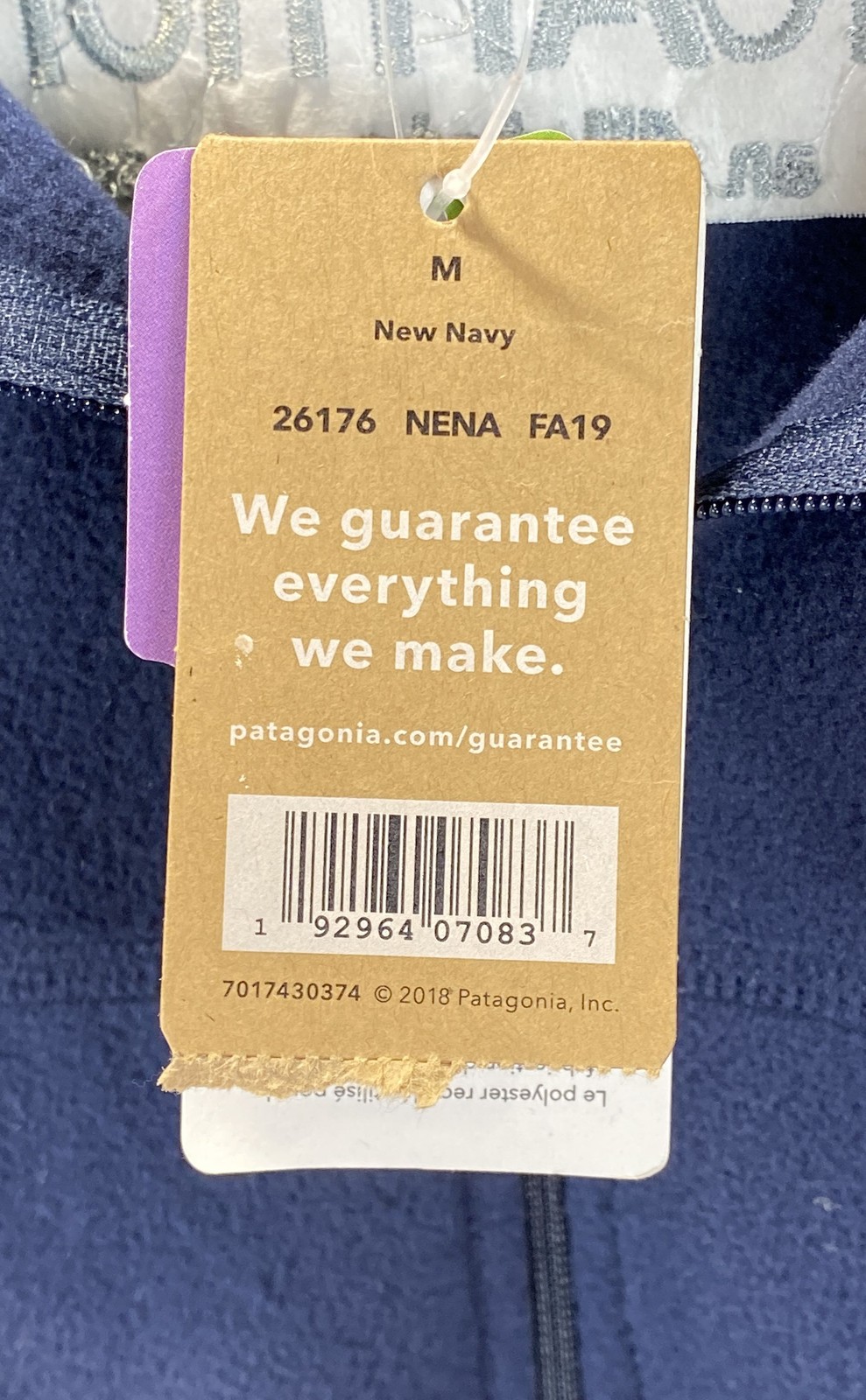 Patagonia Men's Micro D Fleece 1/4 Zip Pullover InfoArmor Logo Navy NWT Size M