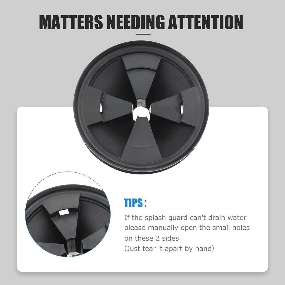 3 3/8” EPDM Splash Guards for InSinkErator Evolution - Noise Reduction (2-Pack)