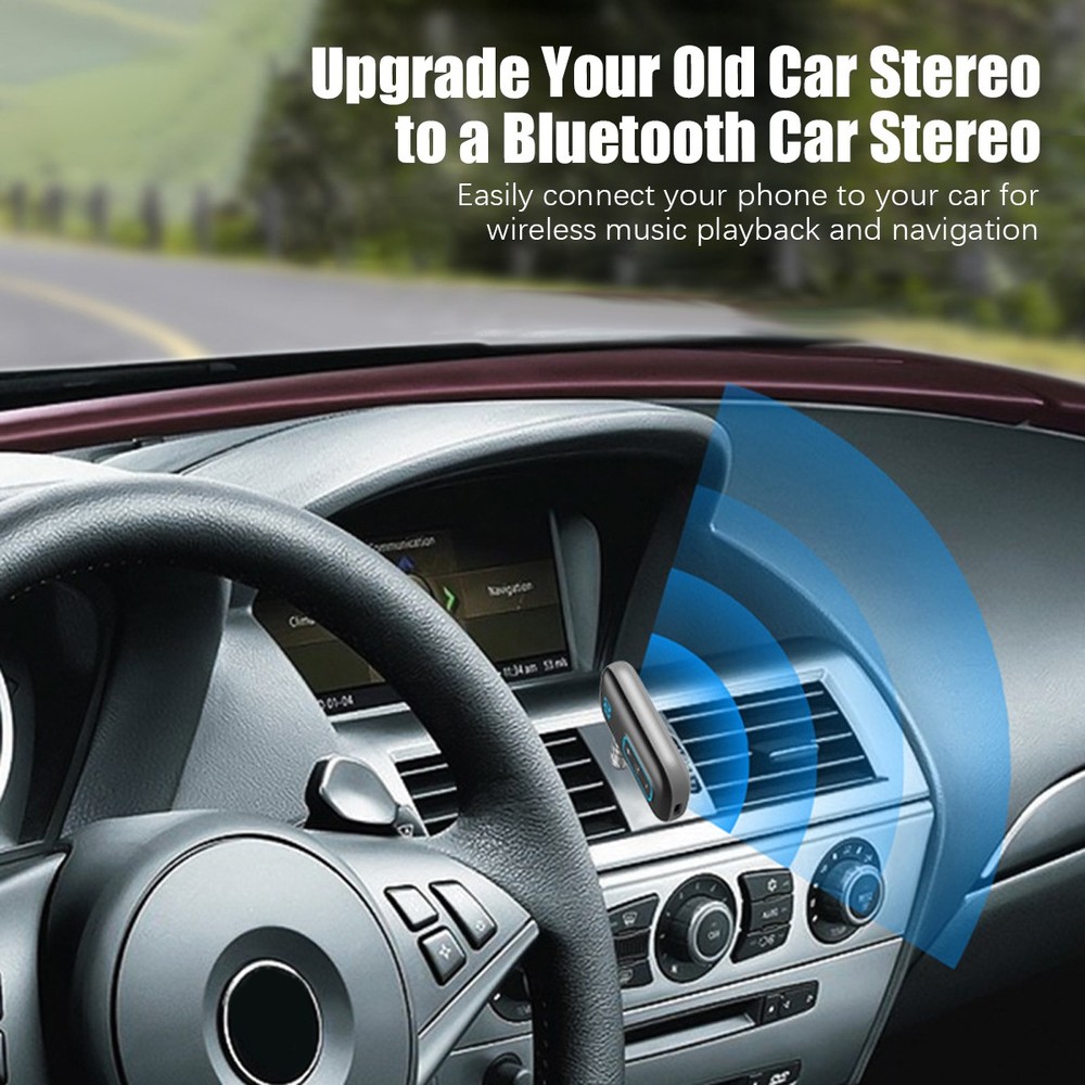 1-To-2 Bluetooth 5.3 Receiver Wireless Audio HiFi Music Adapter 3.5mm Jack AUX