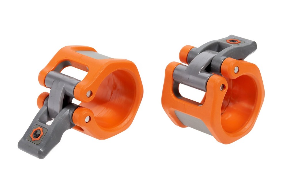 Olympic Barbell Collars 50mm / 2 Secure Locking System Orange"