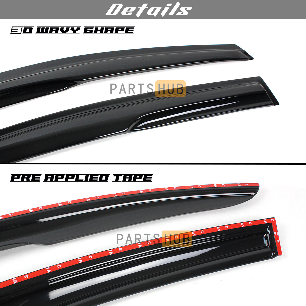 For 2022-2024 Honda Civic Sedan Mugen Style Window Visors Rain Guards Deflectors