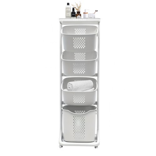 Storage rack The laundry storage box with wheels is detachable