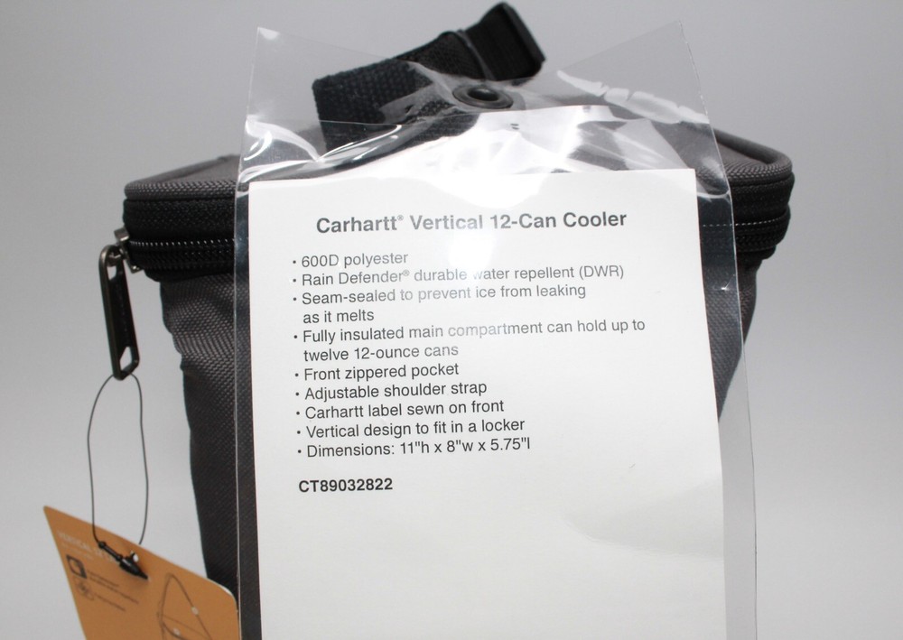 Carhartt Grey Vertical 12 Can Cooler