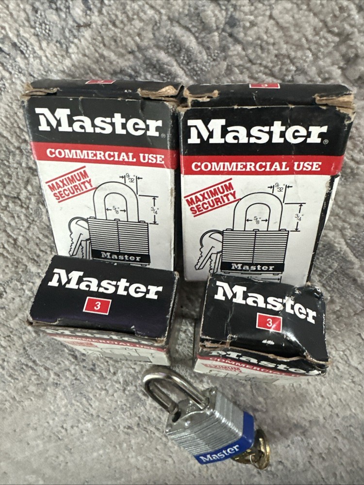 5-PACK Master Lock No 3 Commercial Maximum Security Locks Keyed Alike