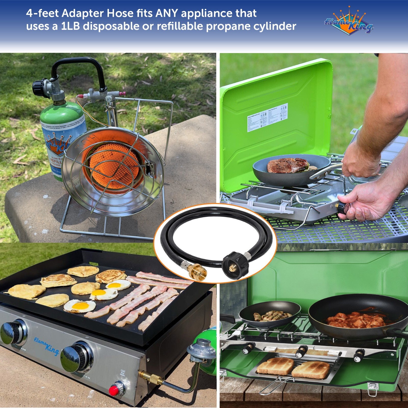 Insulated Protective Carry Case, 5LB Propane Tank and Adapter Hose for Outdoors