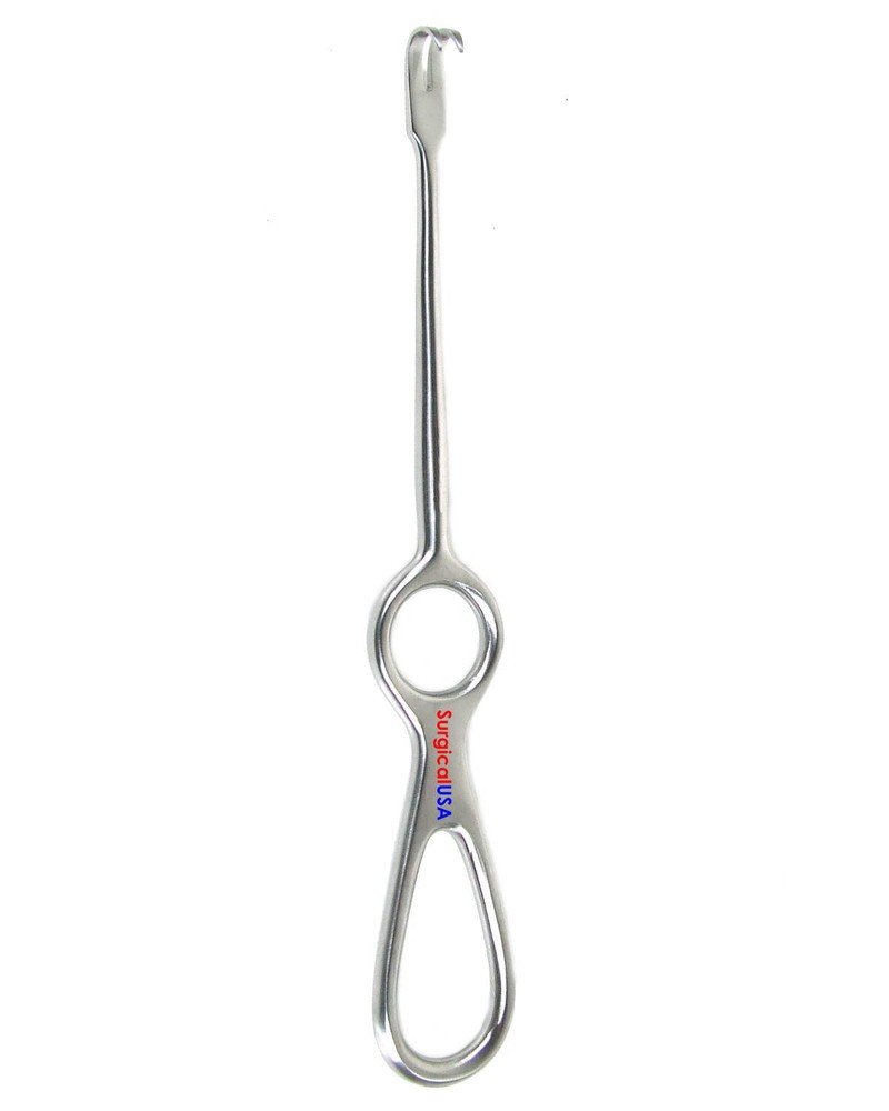 Volkman Retractors 8" Sharp Points 2 Prongs Single End Hook Handle