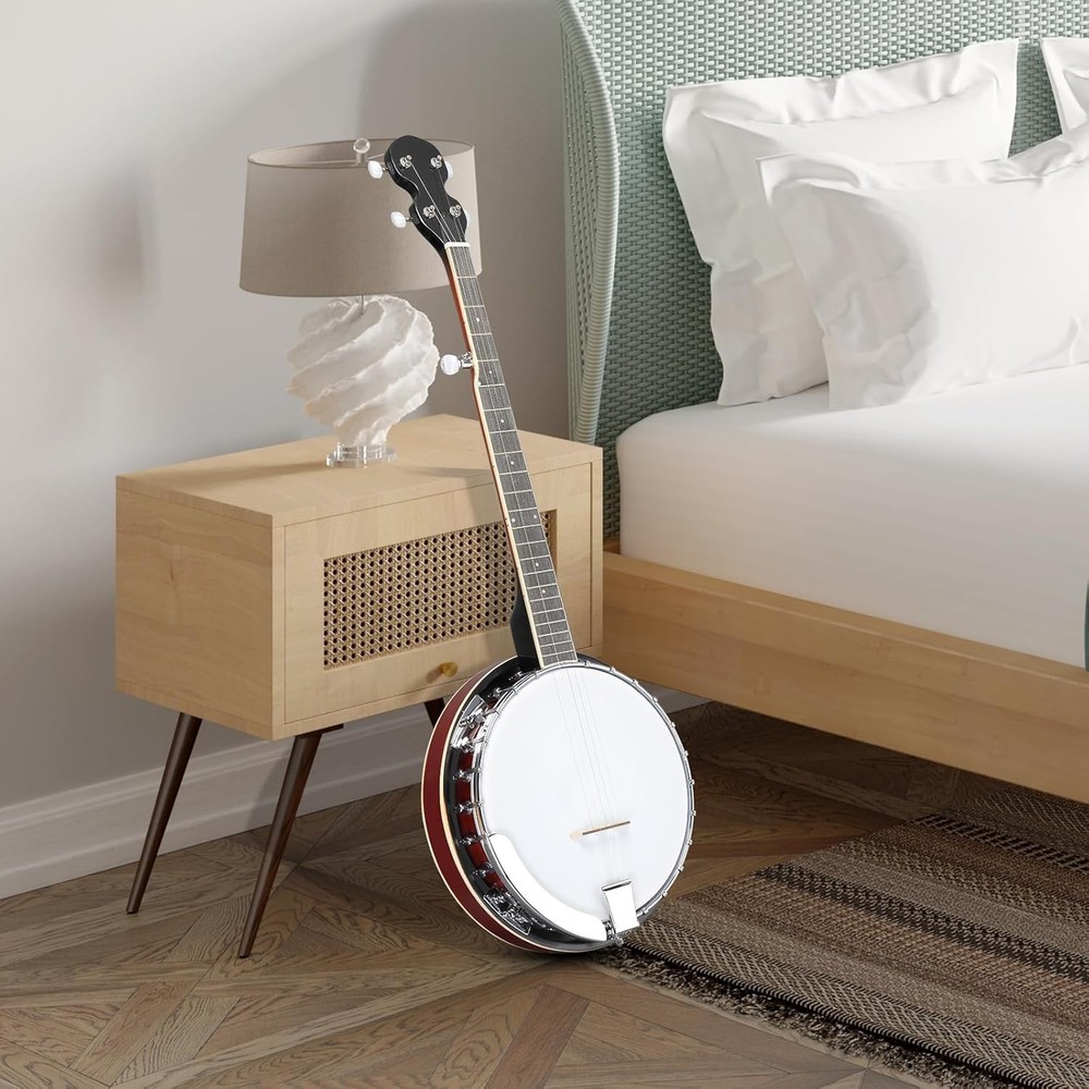 5 String Banjos, Full-Size Right Handed Banjo 5 Strings Set with Closed Solid Sa