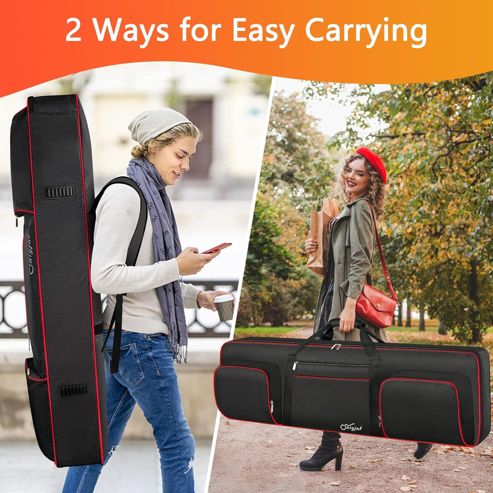 76 Key Keyboard Case, Soft Padded Piano Case with Handle and Adjustable Shoulder