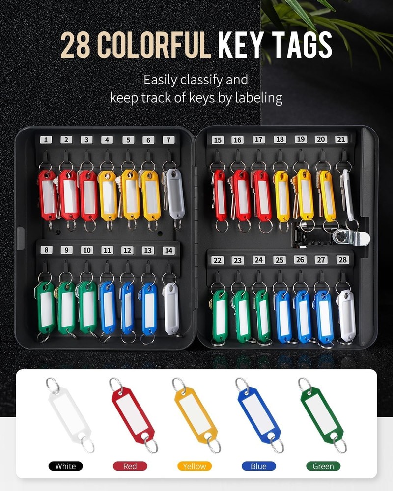 Combination Lock Resettable Digital Security Storage Box Steel Key Organizer