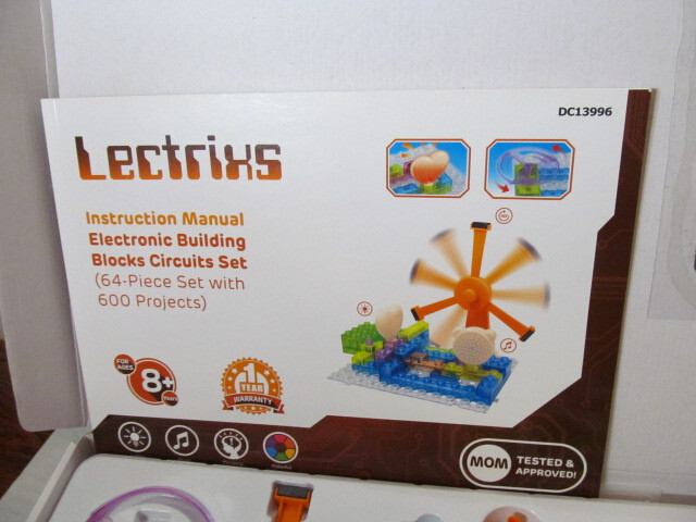 Lectrixs 64-Piece Electronic Building Blocks Circuits Set w 600 Projects Age 8+