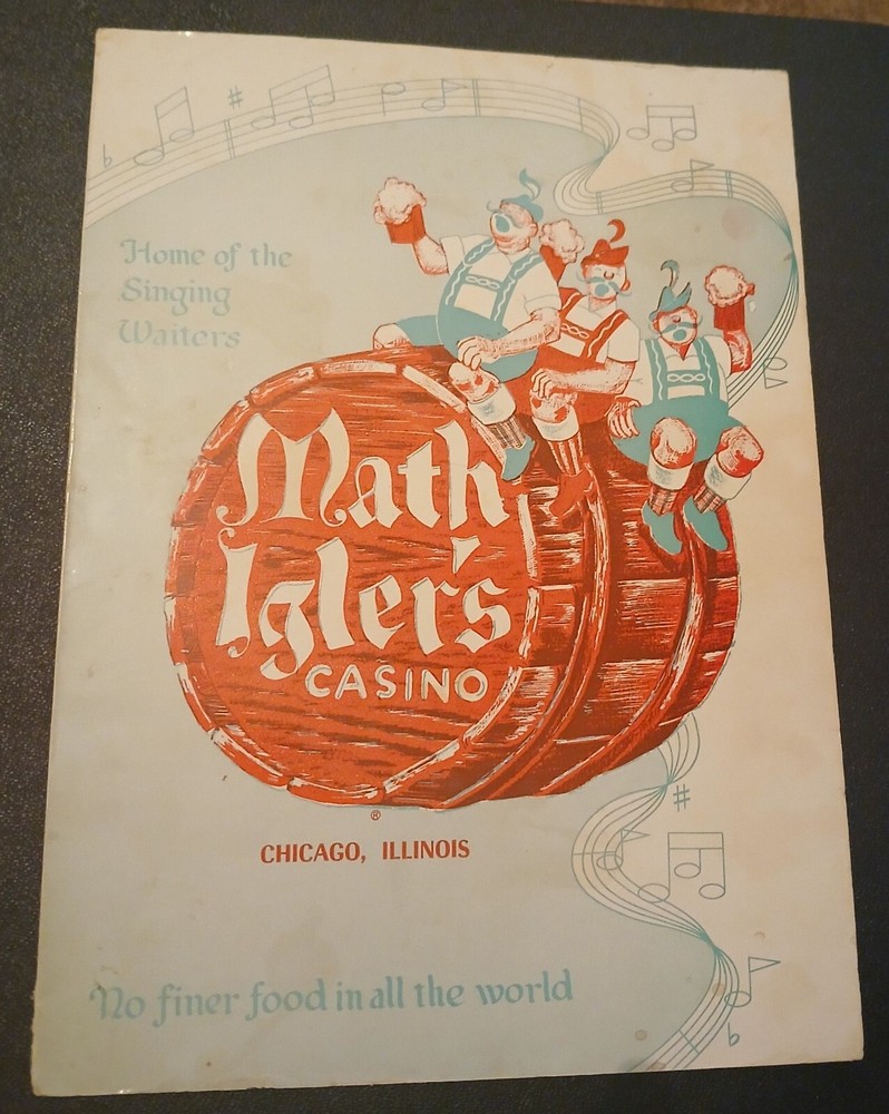 MATH IGLER'S CASINO Chicago MENU Signed Autographed