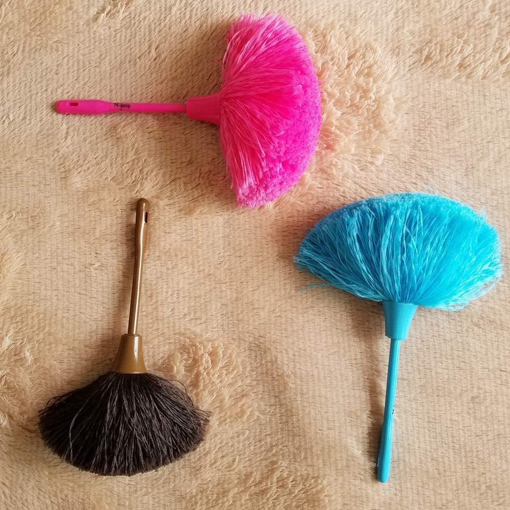 3 Pack Microfiber Delicate Duster,Comfortable Non Slip Handle, 3 Colour Washable