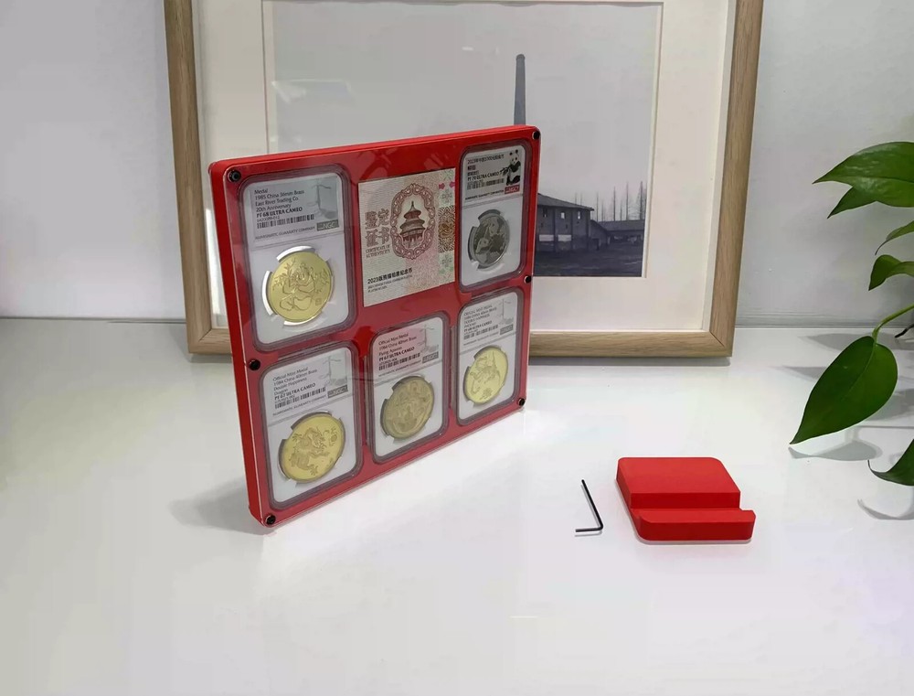 5 Grids Colored Display Frame Case Box For NGC Holder + Pic or Cert. Grid