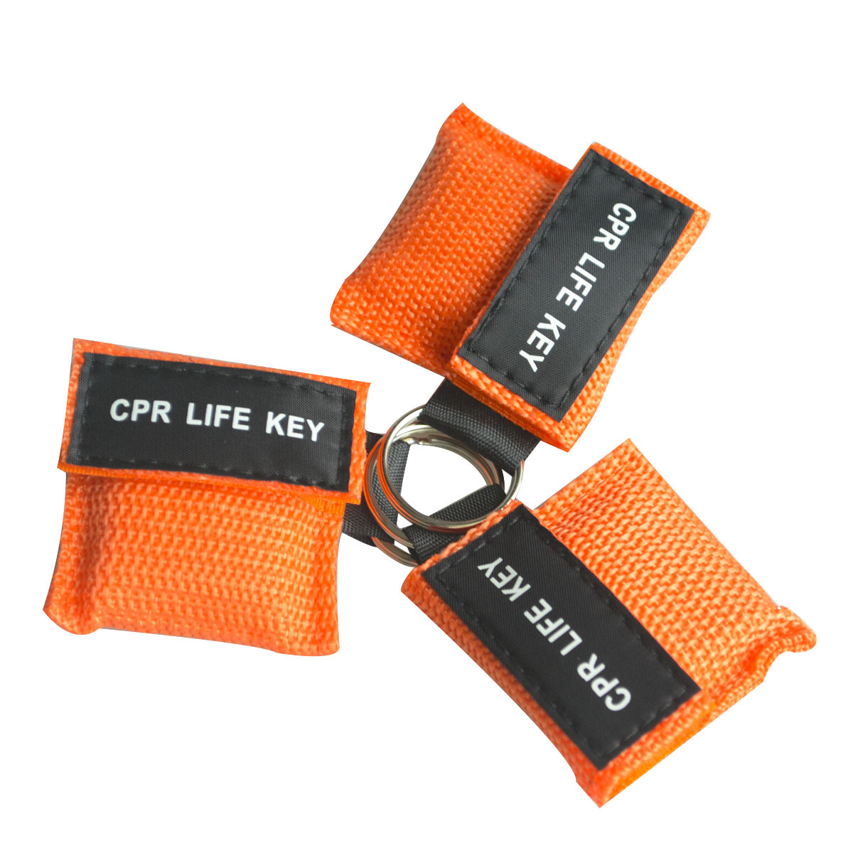 100pcs CPR Mask First Aid Training Mask Transparent Mask Mini Keychain Orange