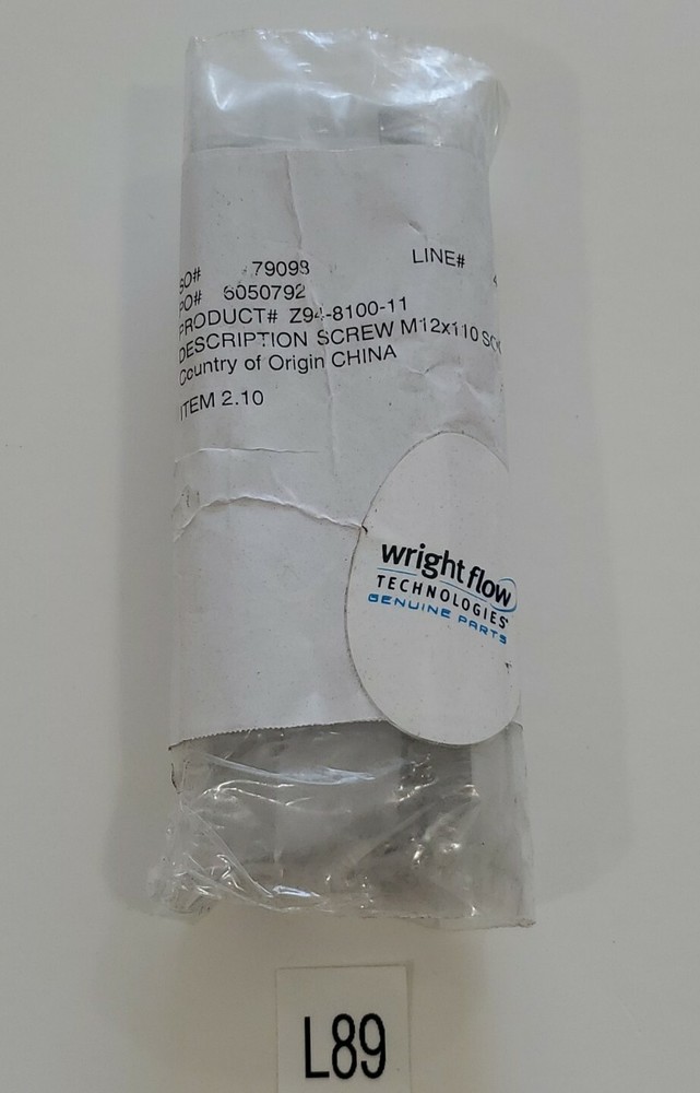 *NEW* Wright Flow Technologies Z94-8100-11 Screw M12x110 Socket Head Cap SS (3)