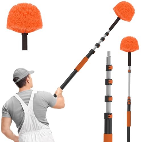 36FT Reach Cobweb Duster with Extension Pole, High Ceiling Long Duster 30FT