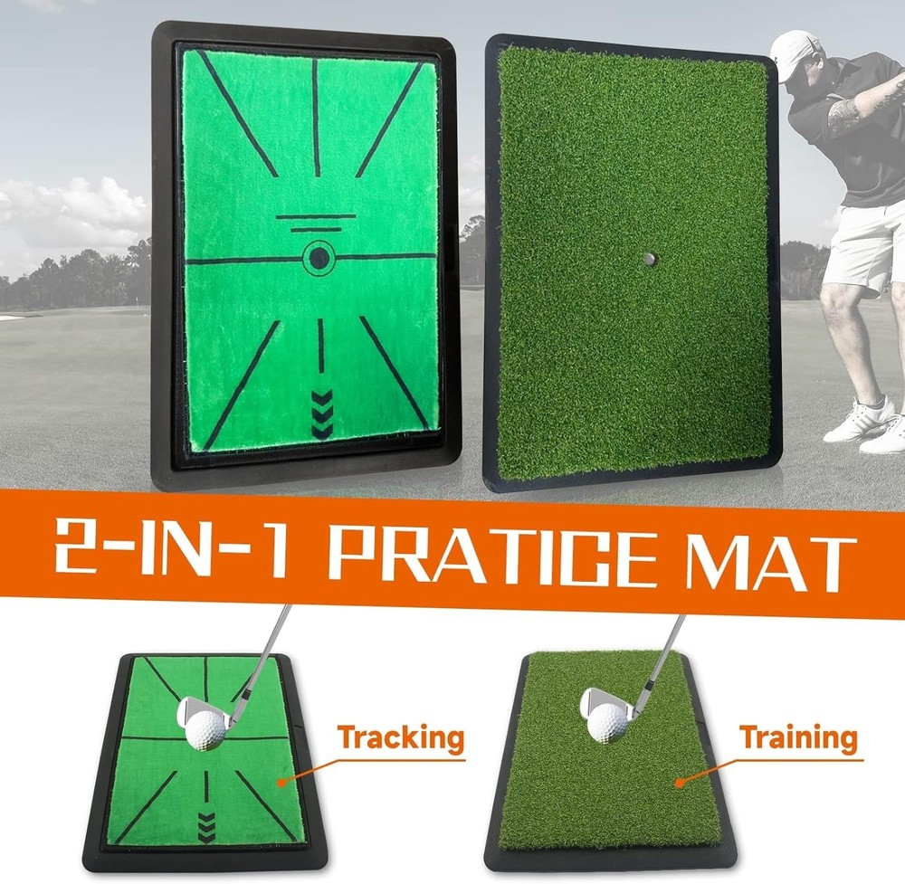 Golf Hitting Mat, Precision Pro Swing Mat for Path Feedback, Golf Training Ch...