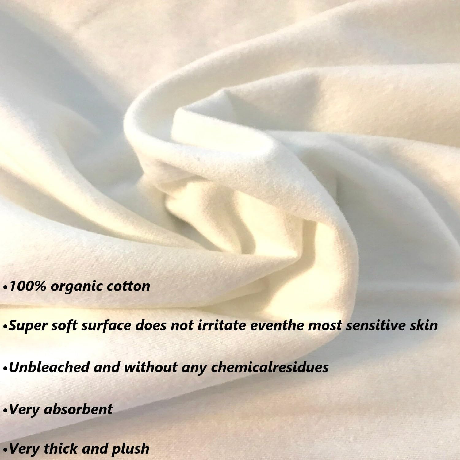 2 Pcs Organic Cotton Flannel for Castor Oil Pack Wrap, Reusable Castor Oil Compr