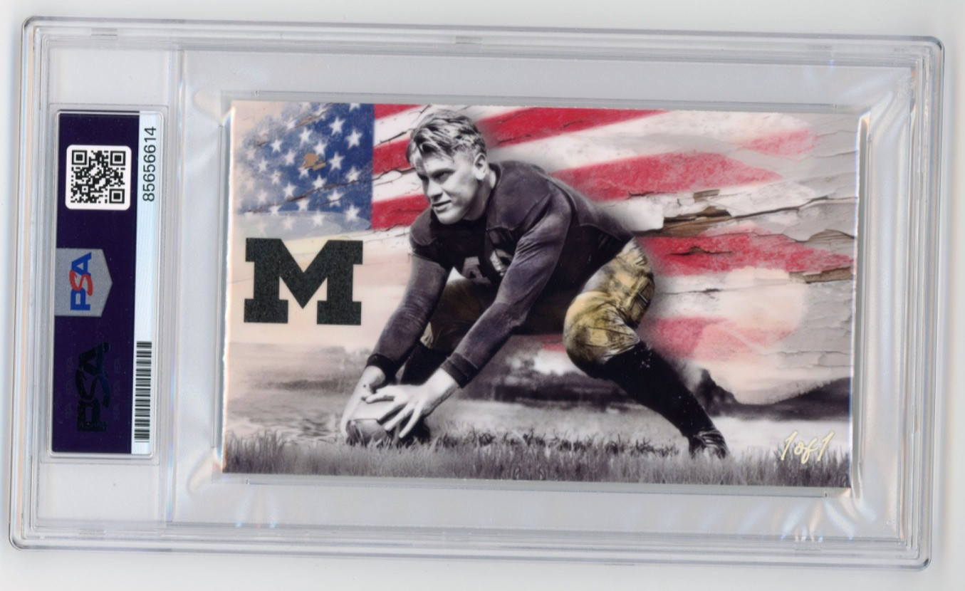 Gerald Ford Signed Cut Custom Michigan 38th President 3x5 Card PSA DNA Slab AUTO