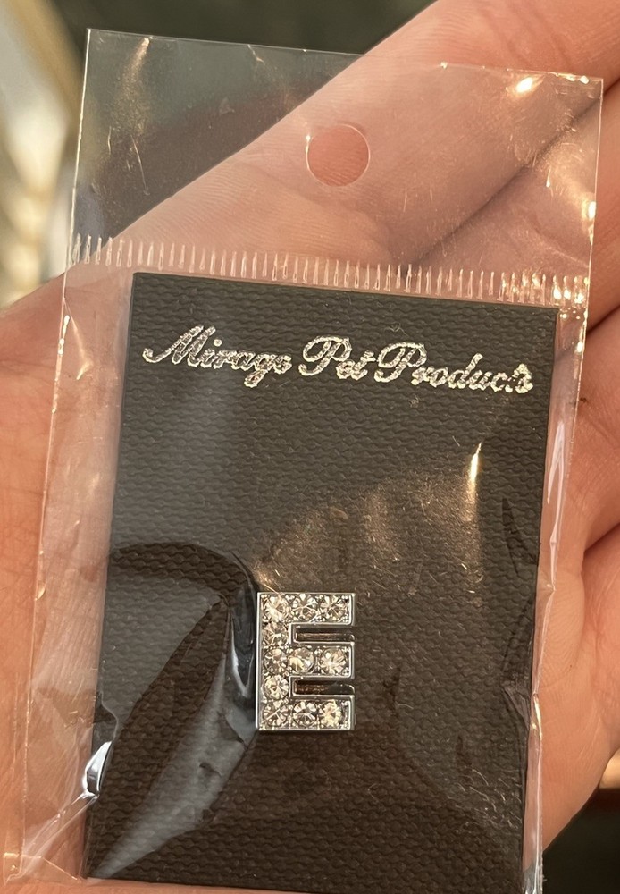 Mirage Pet Product Letter “E” Rhinestone Collar Charm .