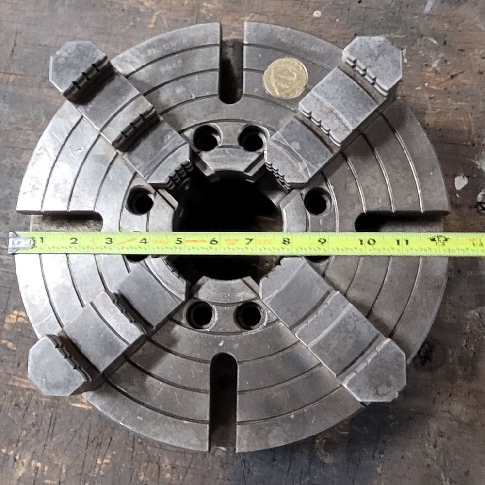 12in Bison Lathe Chuck – 4 Jaws Plain Back