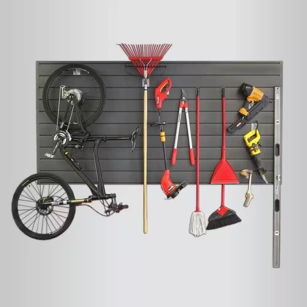 PVC Slatwall 8 Ft. X 4 Ft. Charcoal