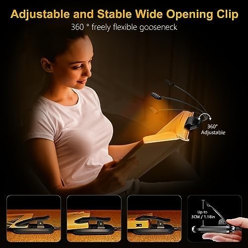 Gritin Rechargeable Book Light for Reading in Bed with 19 LED & Memory Function
