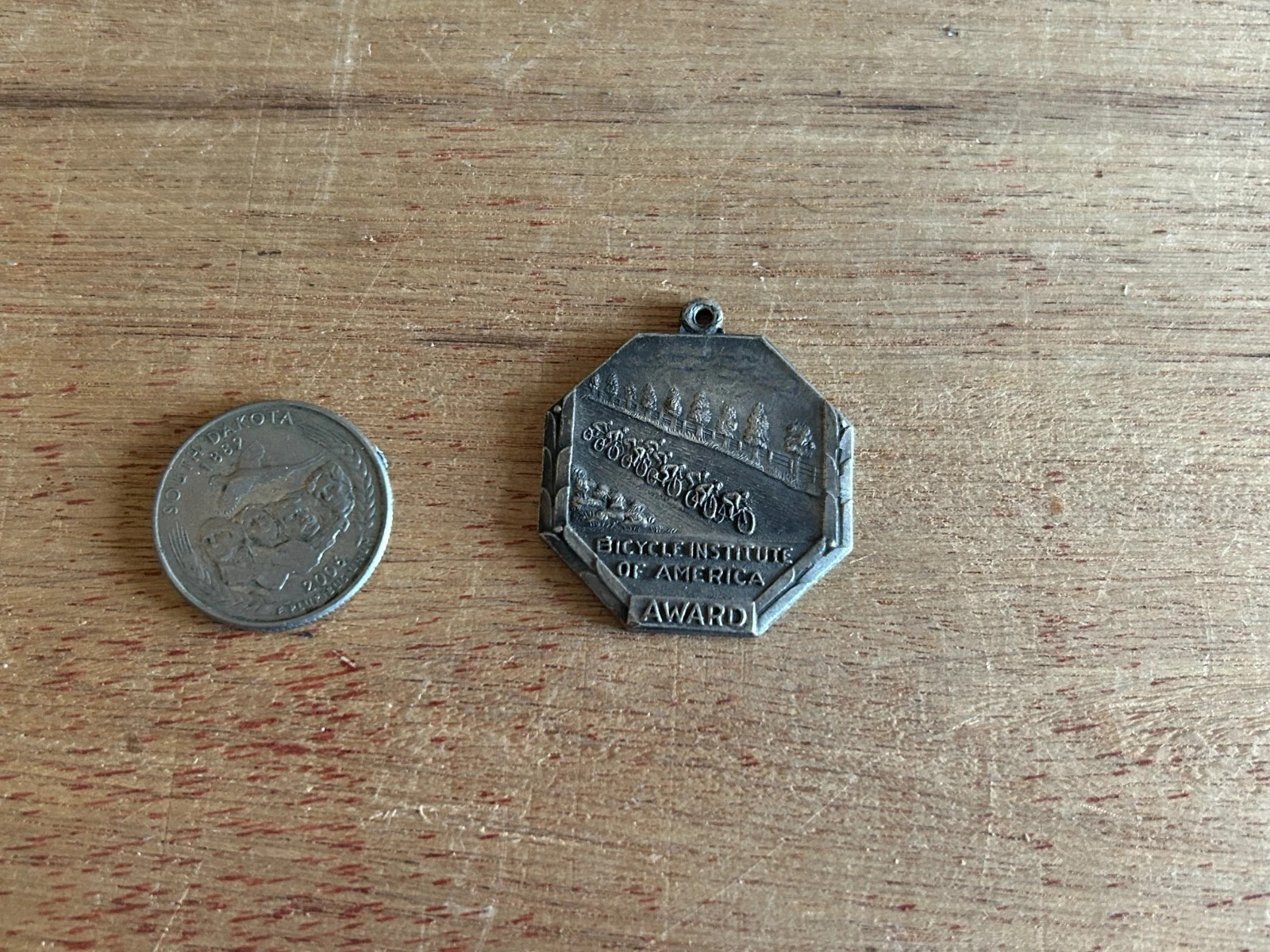 Bicycle Institute Of America Award FOB Medal Pendant Vintage Antique Bike Racing