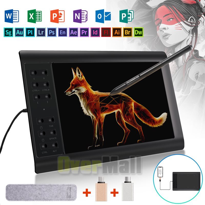 Digital Graphic Drawing Tablet with Screen Pen Display 12 Shortkey for Android